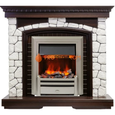 Каминокомплект Dimplex Glasgow - Темный дуб / Белый с очагом Chesford