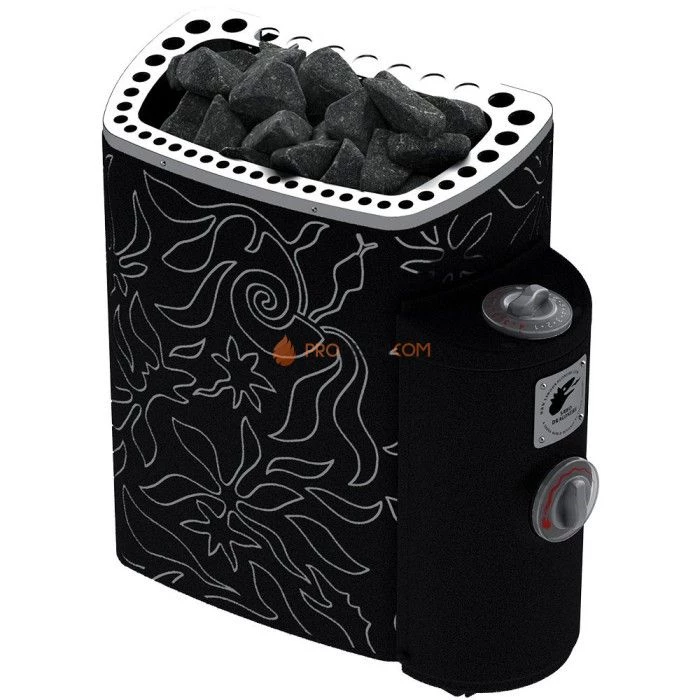 Электрическая печь SAWO Dragonfire ScandiFire SCA-60NB-DRF-BL-P-C 6 кВт (со встроенным пультом)