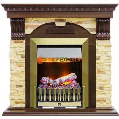 Каминокомплект Dimplex Dublin - Темный дуб / Сланец с очагом Danville Antique Brass FB2