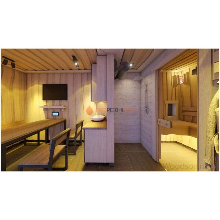 Каркасная баня Woodson Panoramic 6