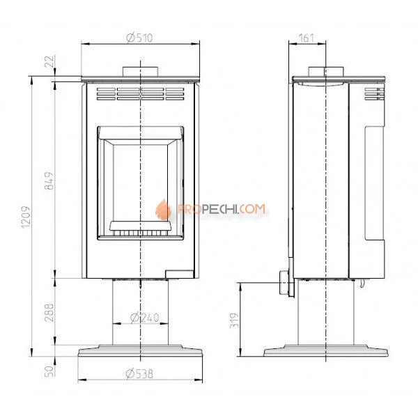 Печь-камин Thorma Andorra Exclusive, серая