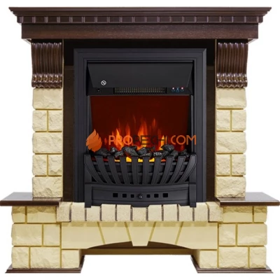 Каминокомплект Royal Flame Pierre Luxe - Темный дуб / Шампань с очагом Aspen Black