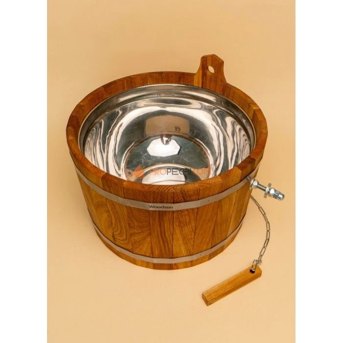 Обливное устройство Woodson с нержавеющей вставкой, 17 л., дуб