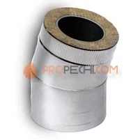 Отвод 15° DOTH D104 с изоляцией 50 мм, AISI 321/304 (Вулкан)