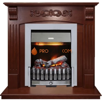 Каминокомплект Dimplex Sorrento угловой - Орех с очагом Danville Chrome FB2