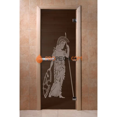 Дверь для бани DoorWood с рисунком Рим Черный жемчуг, 1900x700 мм