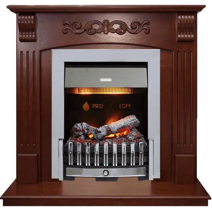 Каминокомплект Dimplex Sorrento угловой - Орех с очагом Danville Chrome FB2
