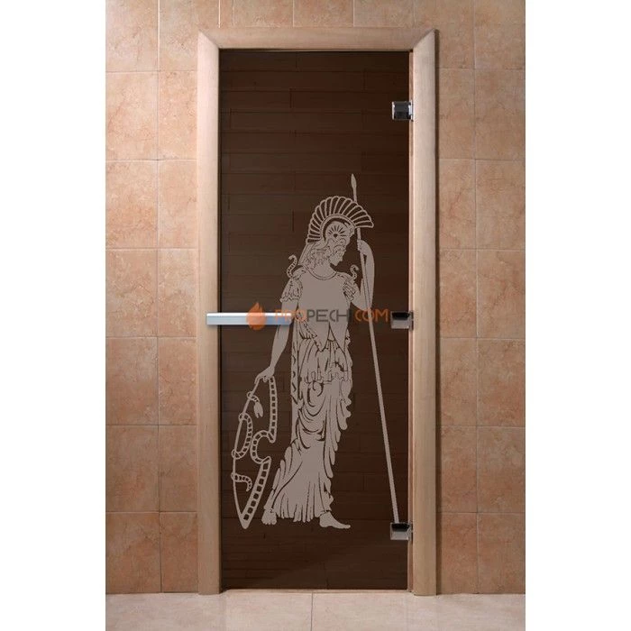 Дверь для бани DoorWood с рисунком Рим Черный жемчуг, 1900x700 мм