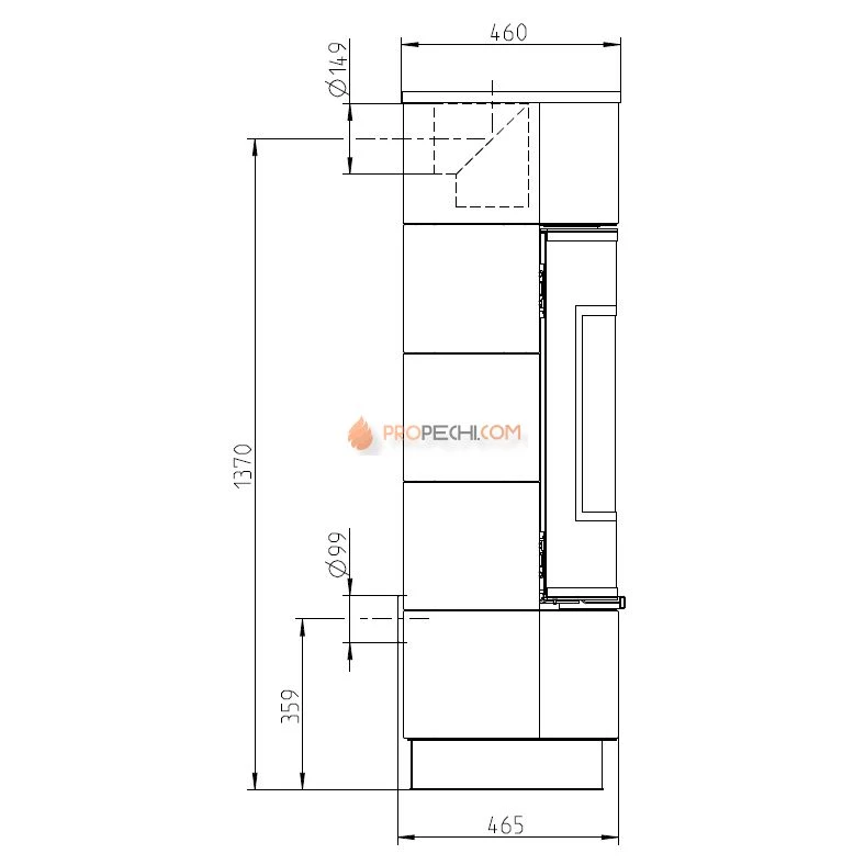 Печь-камин Thorma ATIKA Plus Ceramic, черная