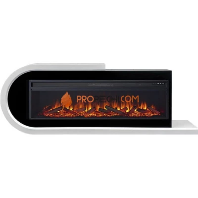 Каминокомплект Royal Flame Basel 60 L - Белый с черным с Электрическим очагом Royal Flame Vision 60 LOG LED