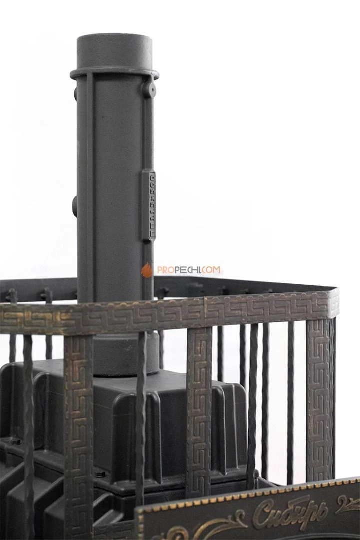 Чугунная банная печь "Сибирь-32" с каминной дверцей