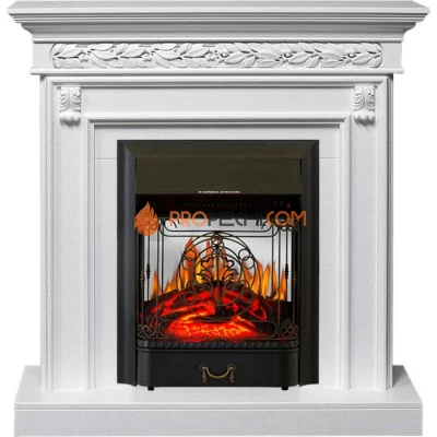 Каминокомплект Royal Flame Valletta - Белый (Ширина 1040 мм) с очагом Majestic FX M Black