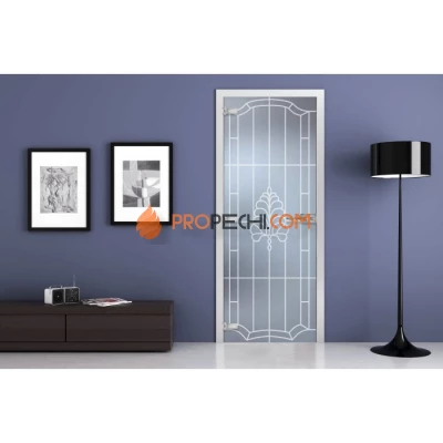 Стеклянная межкомнатная дверь DoorWood с рисунком MG-08 Матовая, 2000х800 мм