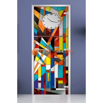 Стеклянная межкомнатная дверь DoorWood с фотопечатью Stained Glass-05, 2000х800 мм
