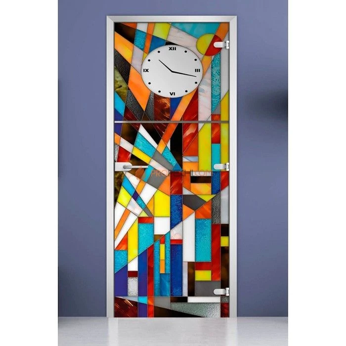 Стеклянная межкомнатная дверь DoorWood с фотопечатью Stained Glass-05, 2000х800 мм