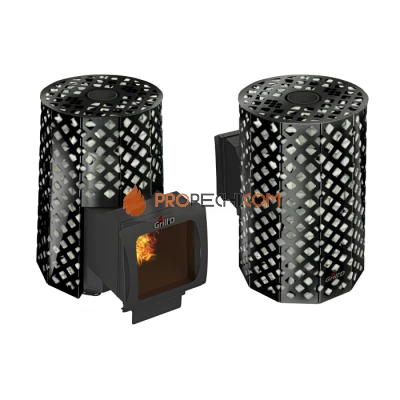 Дровяная печь для бани Grill’D Violet Romb Long Window Max (Камень колотый 100 кг)