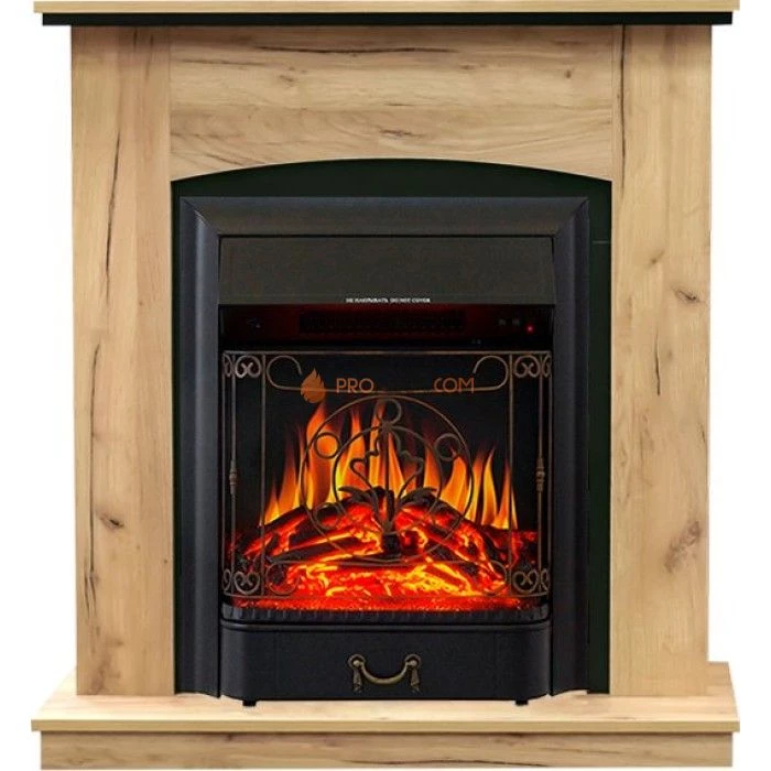 Каминокомплект Royal Flame Barcelona (разборный) - Дуб золотой с очагом Majestic FX Black