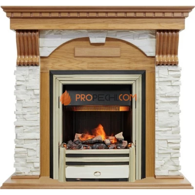 Каминокомплект Dimplex Dublin - Дуб / Сланец белый с очагом Cavendish