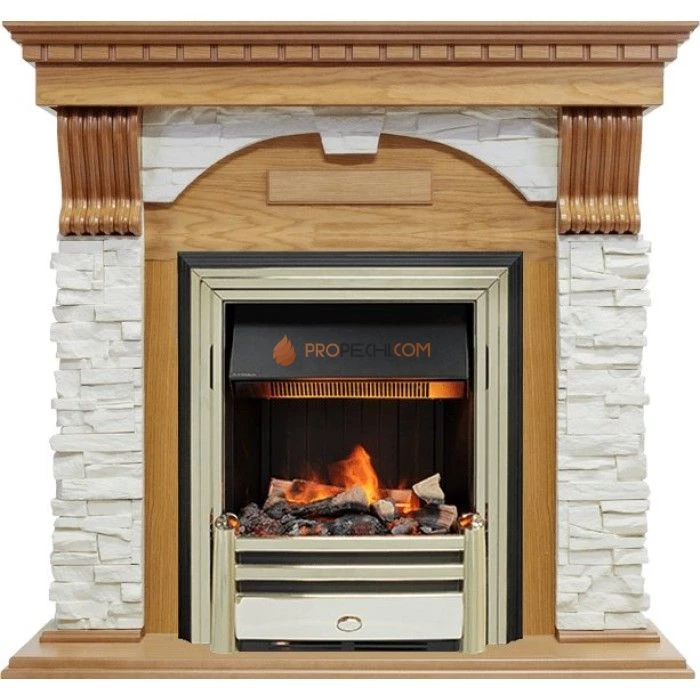 Каминокомплект Dimplex Dublin - Дуб / Сланец белый с очагом Cavendish