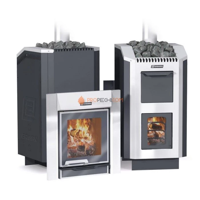 Дровяная печь для бани Ермак 30 Люкс (сталь)