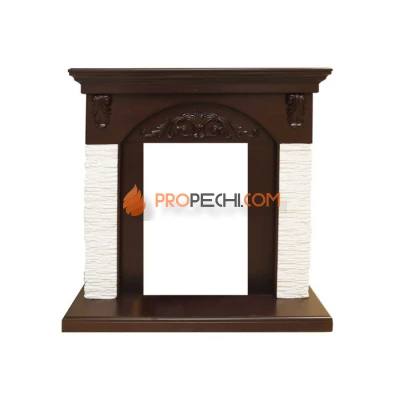 Портал Royal Flame Bern Сланец мелкий белый / Темный дуб