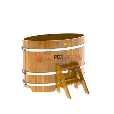 Купель BentWood овальная из натуральной лиственницы 0,80х1,42 Рустик