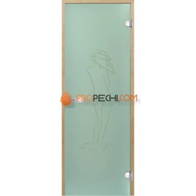 Дверь для бани Harvia STG 8x19 коробка сосна, стекло зеленое Фигура
