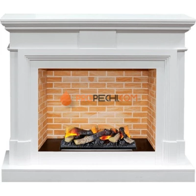 Каминокомплект Dimplex Coventry - Белый / Кирпич с очагом Cassette 400 LNH-INT (с дровами)