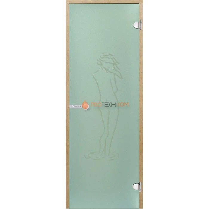 Дверь для бани Harvia STG 8x19 коробка сосна, стекло зеленое Фигура