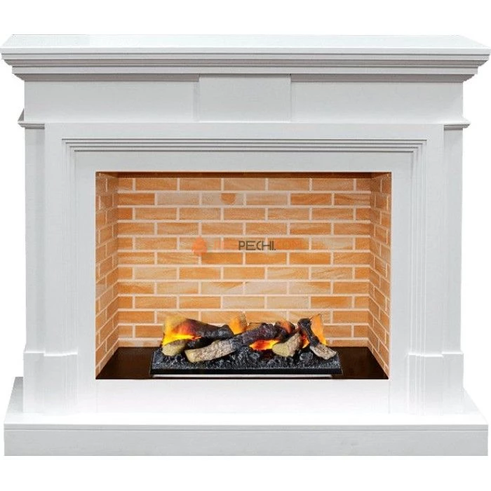 Каминокомплект Dimplex Coventry - Белый / Кирпич с очагом Cassette 400 LNH-INT (с дровами)