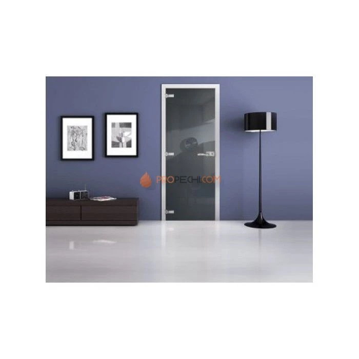 Стеклянная межкомнатная дверь DoorWood с фотопечатью Ral 7031, 2000х600 мм