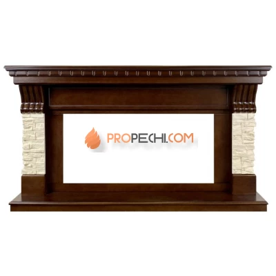 Портал Royal Flame Denver - Темный дуб / Бежевый (Ширина 1500 мм)