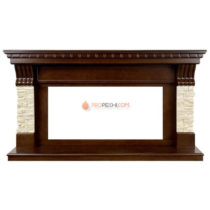 Каминокомплект Royal Flame Denver - Темный дуб / Бежевый (Ширина 1500 мм) с очагом Vision 42 LED