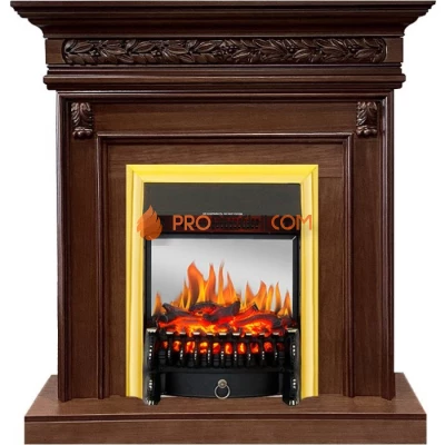 Каминокомплект Royal Flame Valletta - Темный дуб с очагом Fobos FX M Brass