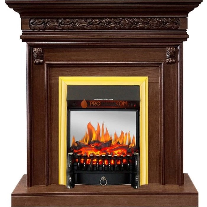 Каминокомплект Royal Flame Valletta - Темный дуб с очагом Fobos FX M Brass