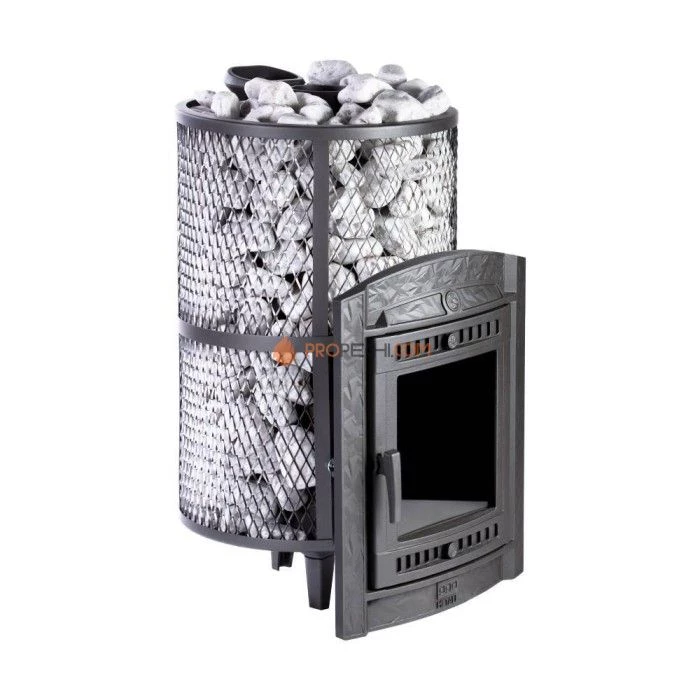 Чугунная печь для бани Атмосфера XL КТТ Про Сетка нержавейка