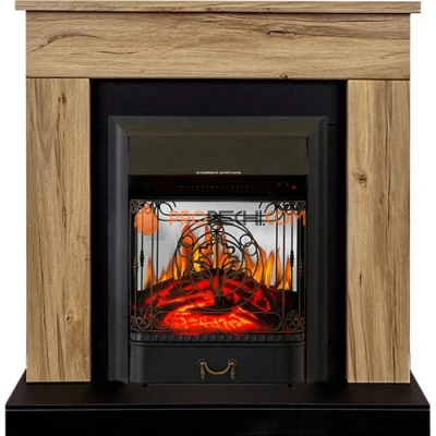 Каминокомплект Royal Flame Bergen (Разборный) - Дуб галифакс (Ширина 900 мм) с очагом Majestic FX M Black