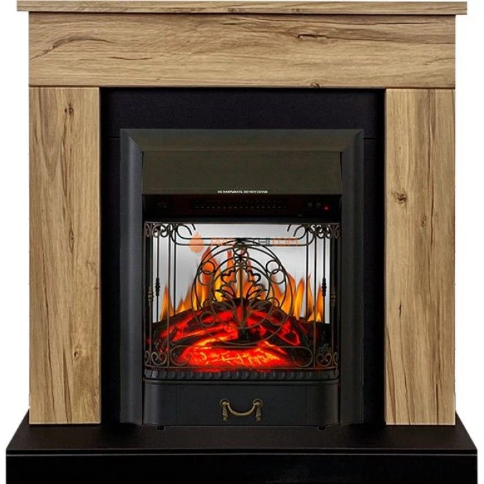 Каминокомплект Royal Flame Bergen (Разборный) - Дуб галифакс (Ширина 900 мм) с очагом Majestic FX M Black