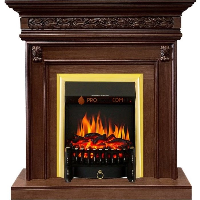 Каминокомплект Royal Flame Valletta - Темный дуб с очагом Fobos FX Brass