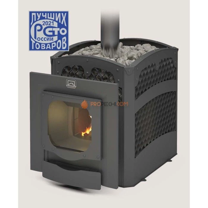Дровяная печь для бани Теплодар Былина-сетка 24 Ч Панорама