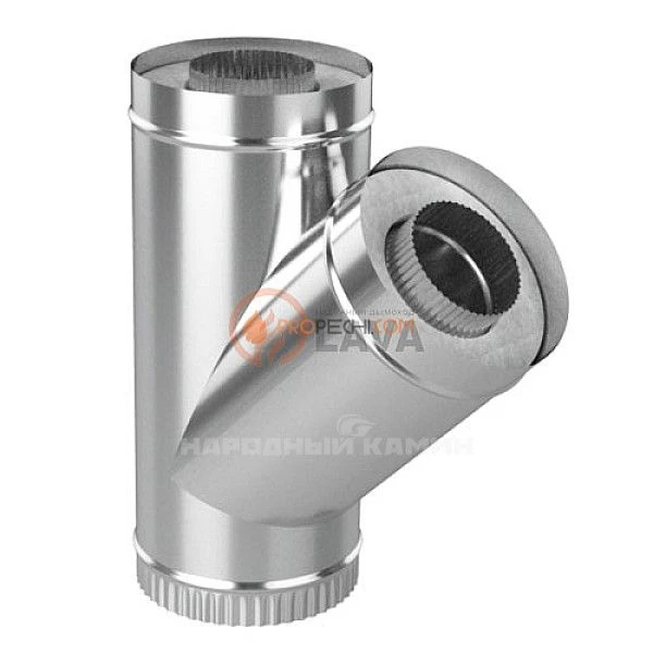 Сэндвич-тройник 150/220, угол 45*, нерж. 439 (0,8)/439 (0,5)