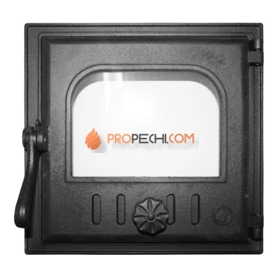 Дверца K401 топочная 250х240 мм застекленная, герметичная