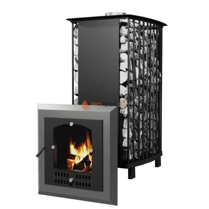 Чугунная печь для бани Инжкомцентр ВВД Сударушка Руса-Семейная cо стальной дверцей