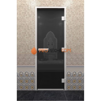 Дверь для хамама DoorWood Графит Без порога, 1700х710 мм