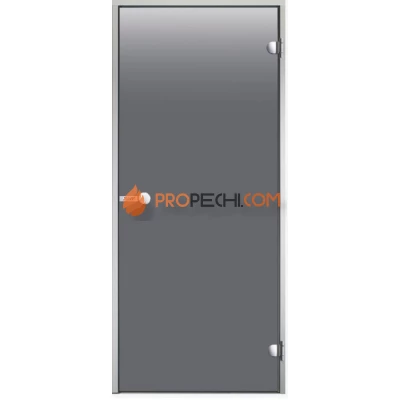 Дверь для хамама Harvia ALU 8х19 коробка серая, стекло серое