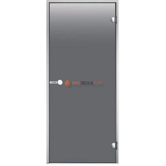 Дверь для хамама Harvia ALU 8х19 коробка серая, стекло серое