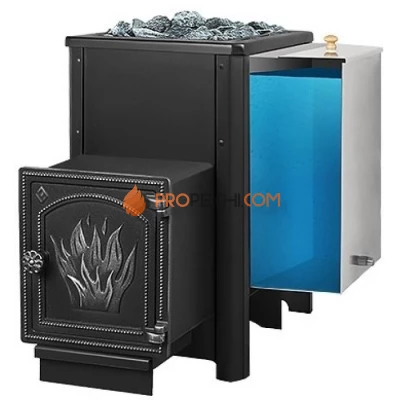 Чугунная печь для бани Везувий Сенсация Аква 16 (ДТ-4) с баком 30 л