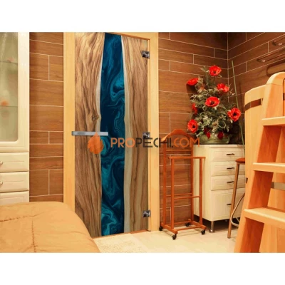 Дверь для бани DoorWood с фотопечатью (СЛЭБ-12), 1900x700 мм