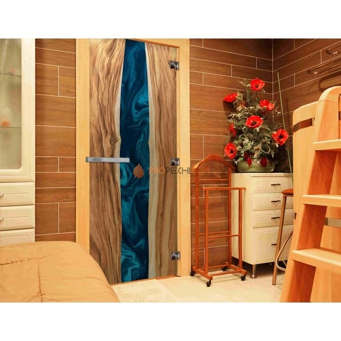 Дверь для бани DoorWood с фотопечатью (СЛЭБ-12), 2000x800 мм