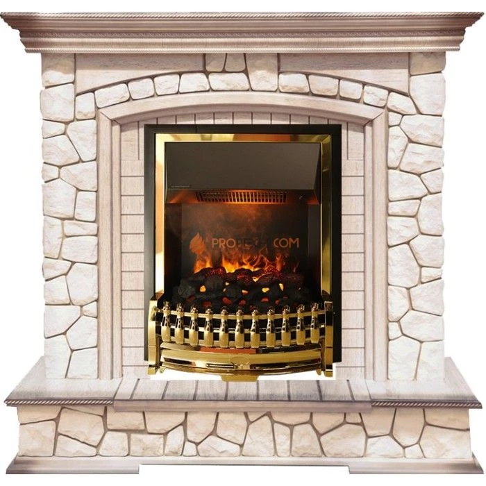 Каминокомплект Dimplex Preston - Белый/Слоновая кость с патиной с очагом Atherton